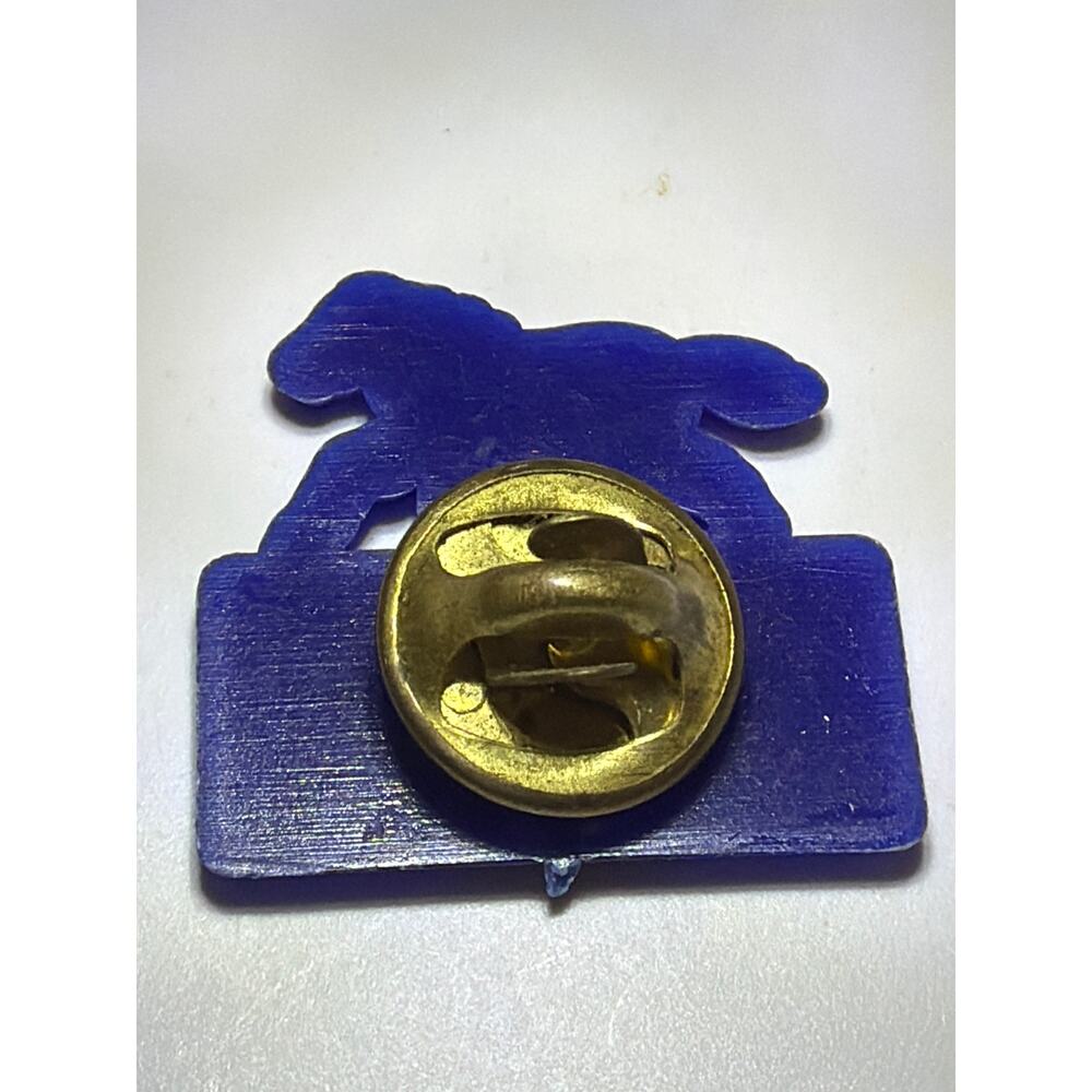 Vintage Kentucky Derby State Souvenir Pin Running Horse Blue Gold Tone Lapel - Picture 4 of 8